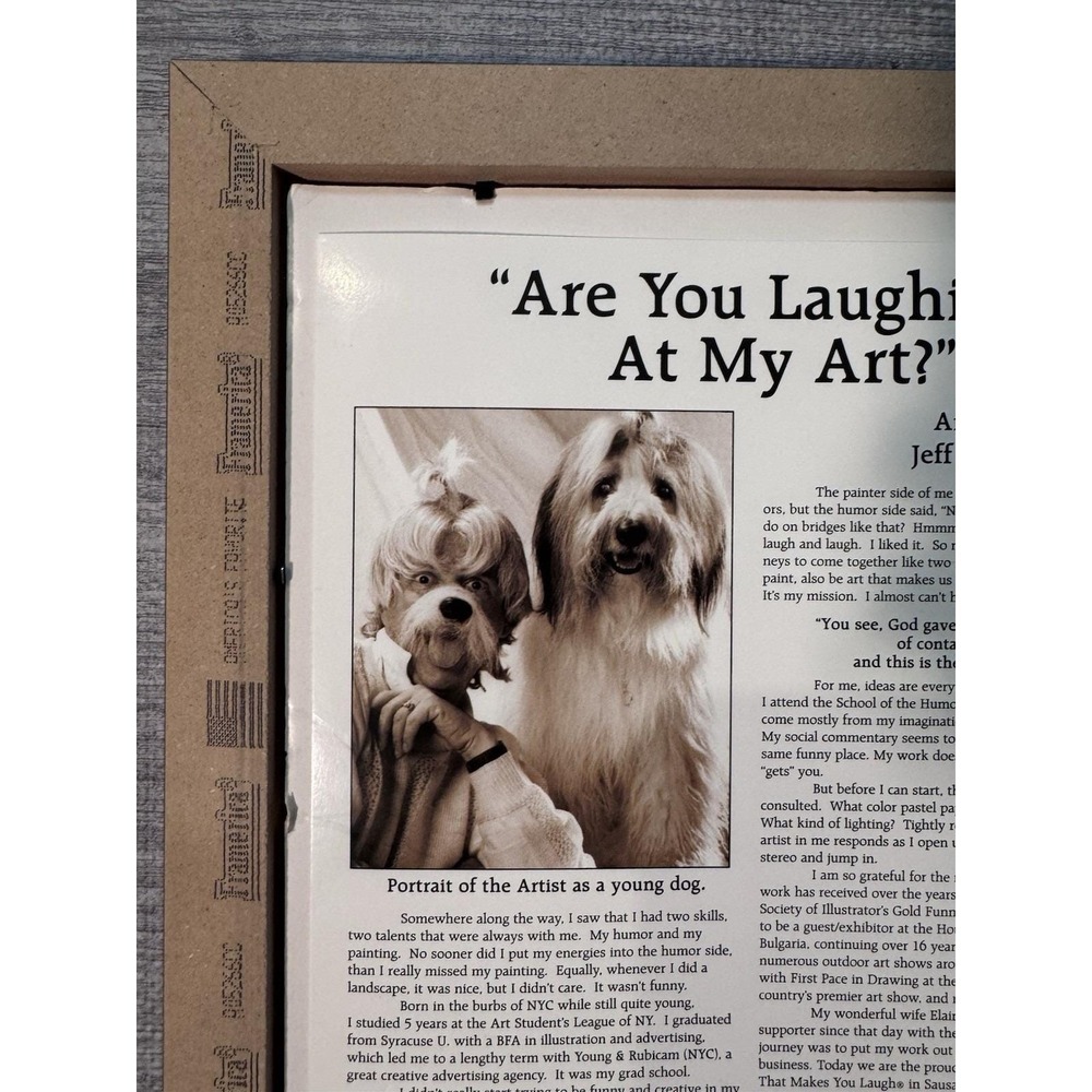 1996 Jeff Leedy Signed Dog Art Print "Hey Howya Doin" Funny Framed 11x14 - Picture 10 of 16